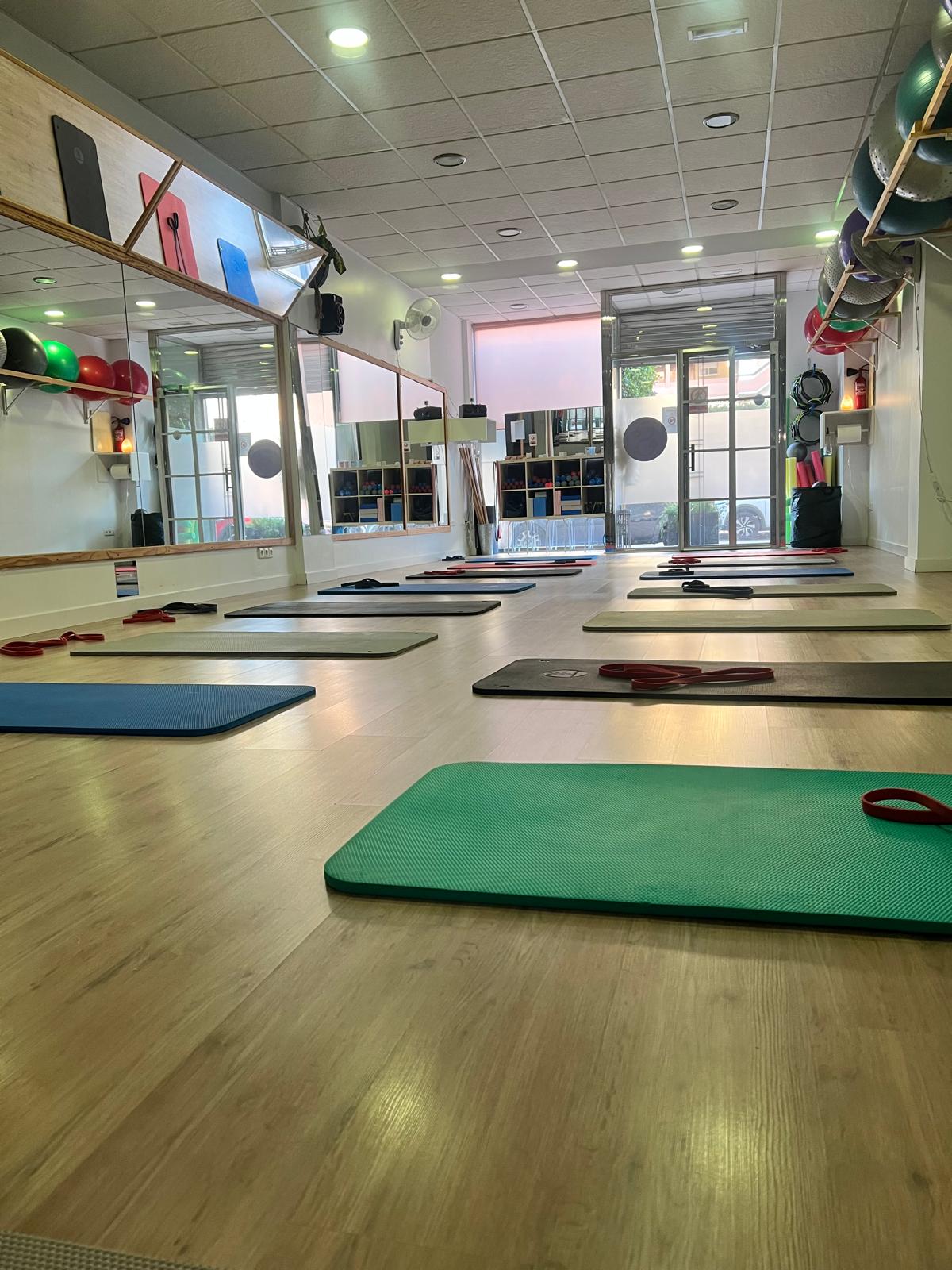 Grupo haciendo estiramientos